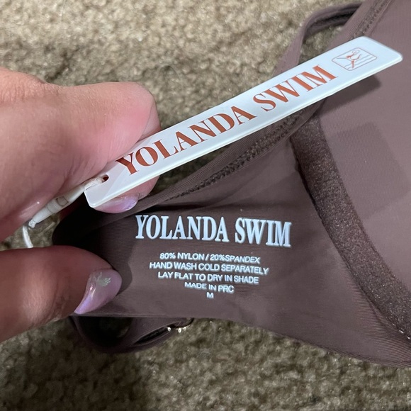 Yolanda Swim | NWT SET! Chocolate COMFORT UNDERWIRE BRA + PLUNGE THONG SZ:S/M - Picture 4 of 6